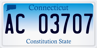 CT license plate AC03707