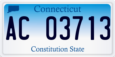 CT license plate AC03713