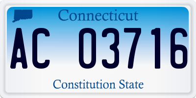 CT license plate AC03716