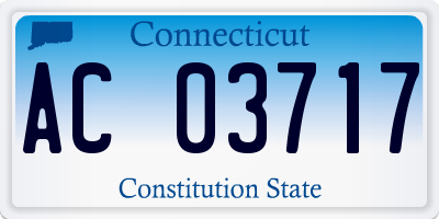 CT license plate AC03717