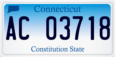 CT license plate AC03718