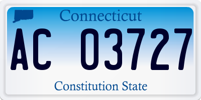 CT license plate AC03727