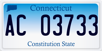 CT license plate AC03733