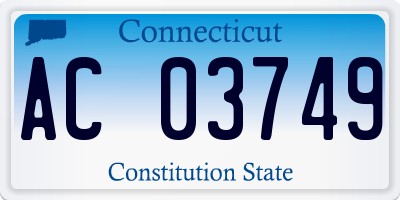 CT license plate AC03749