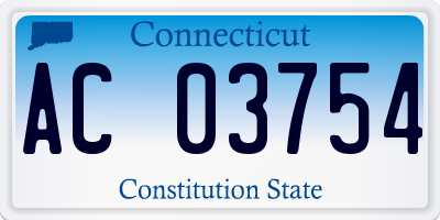 CT license plate AC03754