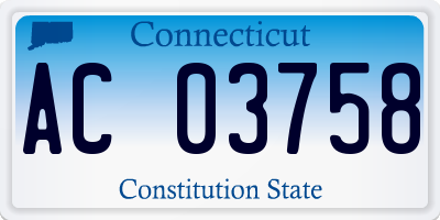 CT license plate AC03758