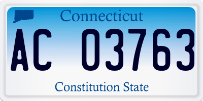 CT license plate AC03763