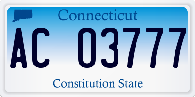 CT license plate AC03777