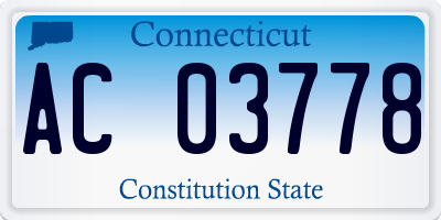 CT license plate AC03778