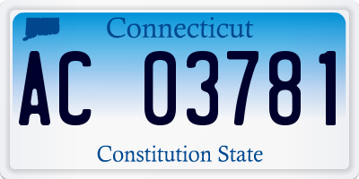 CT license plate AC03781