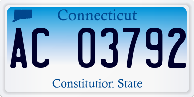 CT license plate AC03792