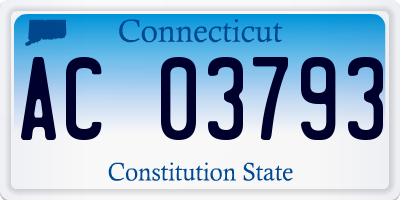 CT license plate AC03793