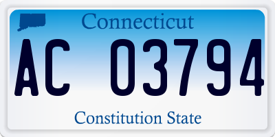 CT license plate AC03794