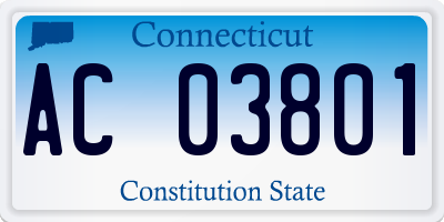 CT license plate AC03801