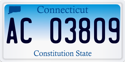 CT license plate AC03809