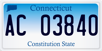 CT license plate AC03840