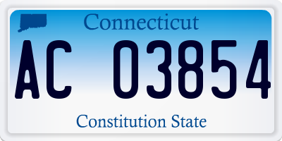 CT license plate AC03854