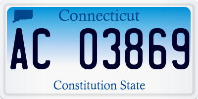 CT license plate AC03869