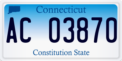 CT license plate AC03870