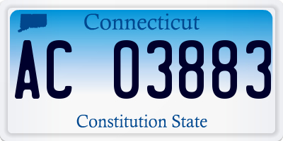 CT license plate AC03883