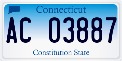 CT license plate AC03887