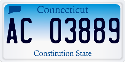 CT license plate AC03889