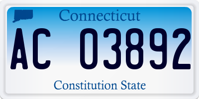 CT license plate AC03892