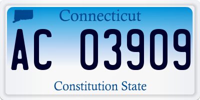 CT license plate AC03909