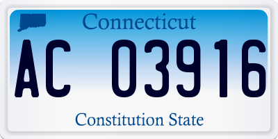 CT license plate AC03916