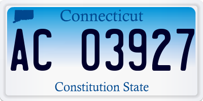 CT license plate AC03927