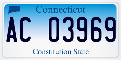 CT license plate AC03969