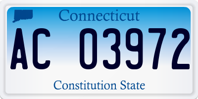 CT license plate AC03972