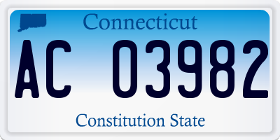 CT license plate AC03982