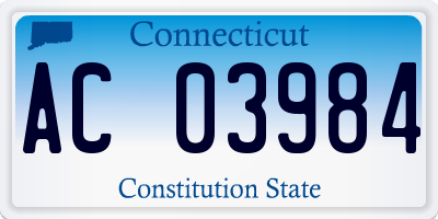 CT license plate AC03984