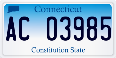 CT license plate AC03985