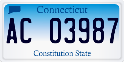 CT license plate AC03987