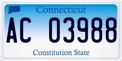 CT license plate AC03988