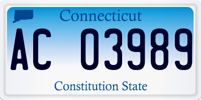 CT license plate AC03989