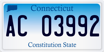 CT license plate AC03992