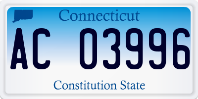 CT license plate AC03996