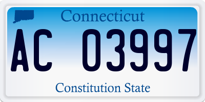 CT license plate AC03997