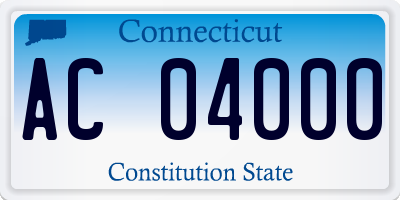 CT license plate AC04000