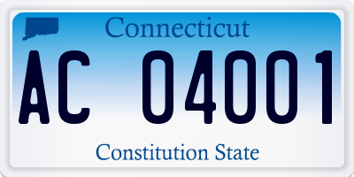 CT license plate AC04001