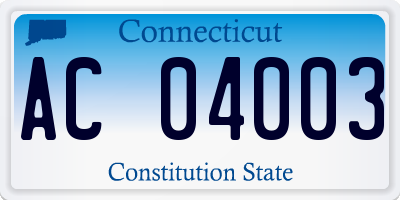 CT license plate AC04003