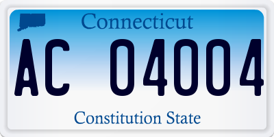 CT license plate AC04004