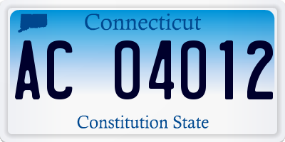 CT license plate AC04012