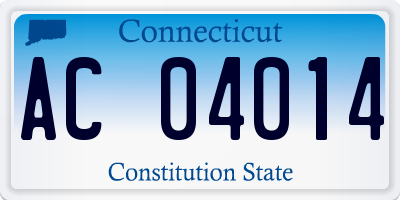 CT license plate AC04014