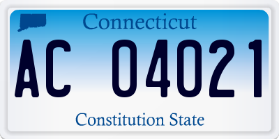 CT license plate AC04021