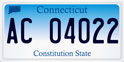 CT license plate AC04022