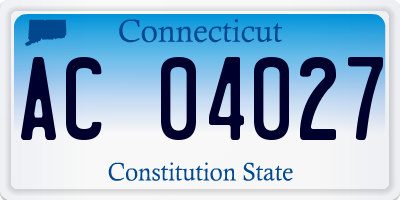 CT license plate AC04027